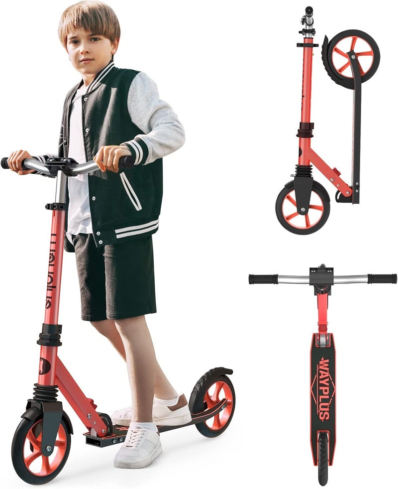 WAYPLUS Kick Scooter for Ages 6+,Kid, Teens & Adults. Max Load 240 LBS. Foldable, Lightweight, 8IN Big Wheels for Kids, Teen and Adults, 4 Adjustable Levels. Bearing ABEC9 - Image 1